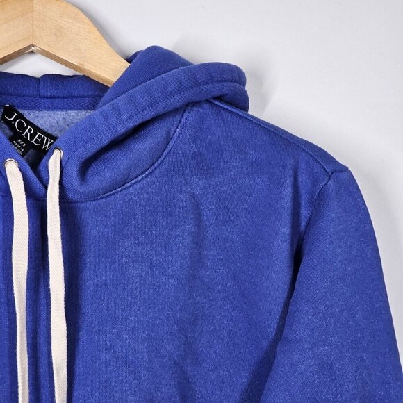 J. Crew Heritage Fleece Cropped Hoodie Sweatshirt Harbor View #BW072 Women's XXS - Picture 11 of 11